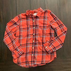 OLD NAVY Boys Orange Plaid Button-Down Shirt